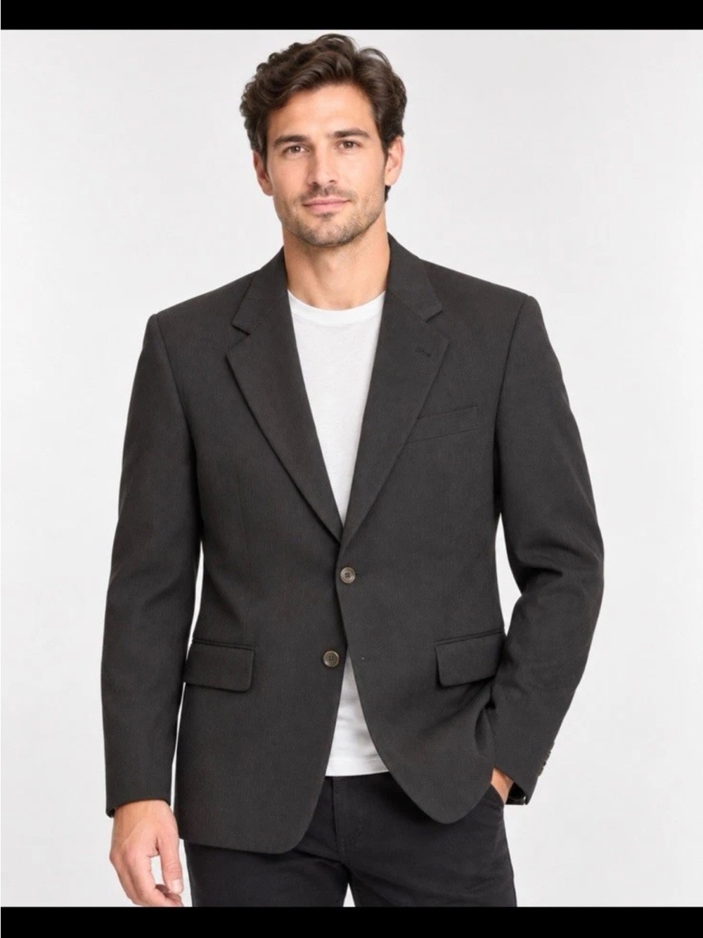 Hugo Boss Charcoal Two-Button Blazer